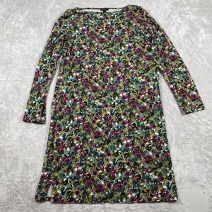J. Jill Wearever Collection Floral Print Long Sleeve Knit Dress - Size S